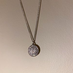 Forever 21 silver circle pendant necklace
